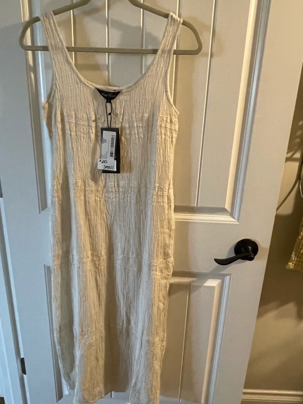 Sleeveless Cream Maxi Dress - Lightweight Textured Summer Dress